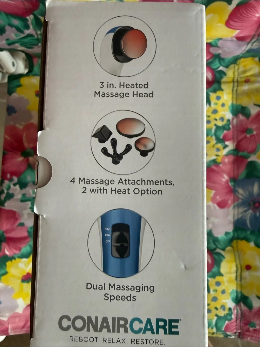 Heated Body Massager - White with Black & Orange Accent